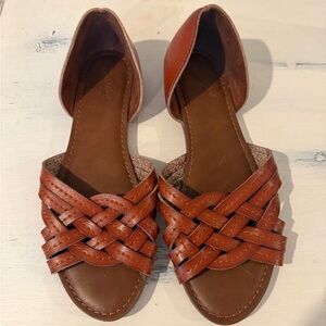 Mossimo Supply Co. Women's Braided Tan Brown D'Orsay Sandals size 6